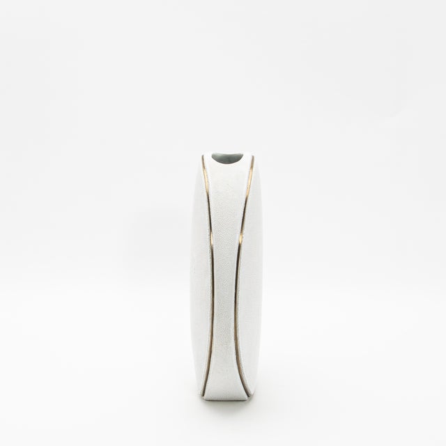 Modern Shagreen Vase With Bronze Patina Brass Details by R&y Augousti For Sale - Image 3 of 7