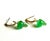 2020s 14k Yellow Gold Hoop Drop Earrings With Cabochon Emeralds & Diamonds, A Pair For Sale - Image 5 of 8