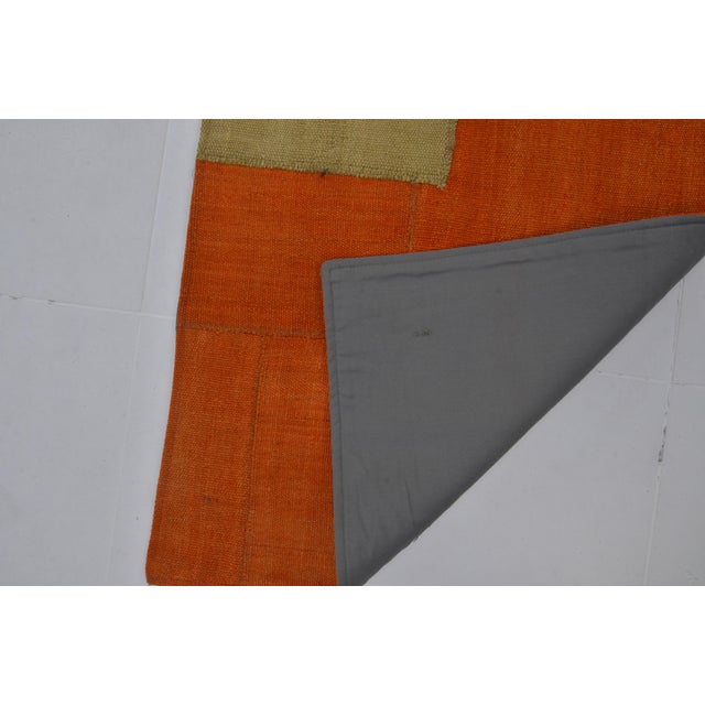 Orange Vintage Anatolian Wool Kilim Rug For Sale - Image 8 of 9