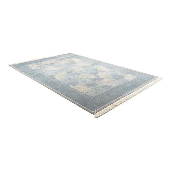Large Handmade Edition 450 Fine Art Rug in Blue and Ivory For Sale