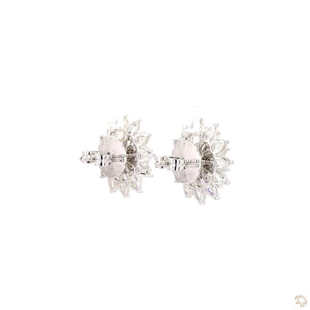 Metal 5.78 Carat Rose Cut Diamond Gold Earrings, Pair For Sale - Image 7 of 9