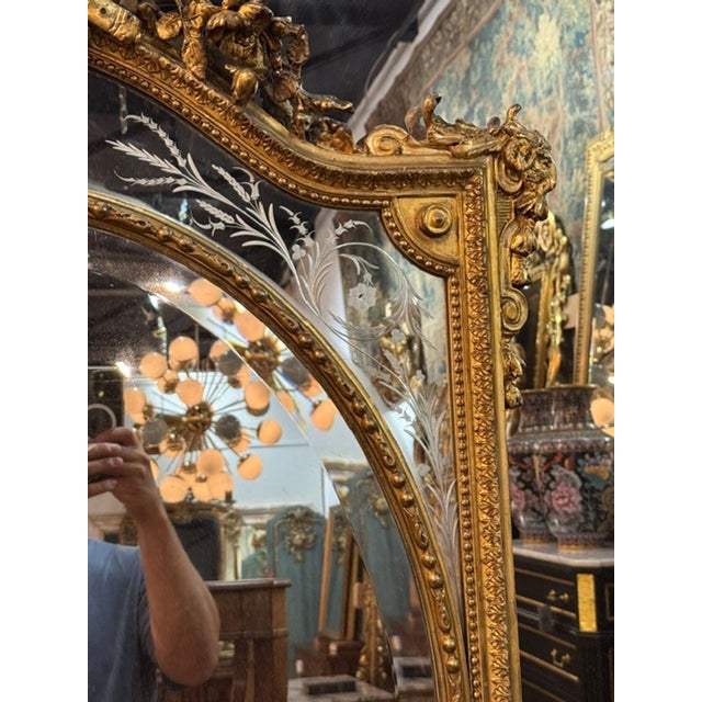 19th C. French Louis XVI Giltwood Mirror For Sale - Image 4 of 10