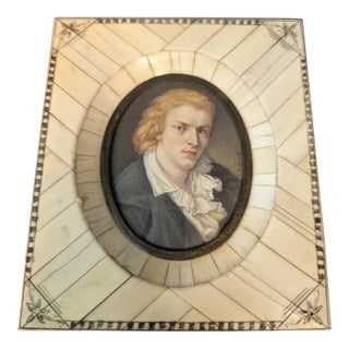 19th Century Miniature Painting of a Young Man - Signed For Sale