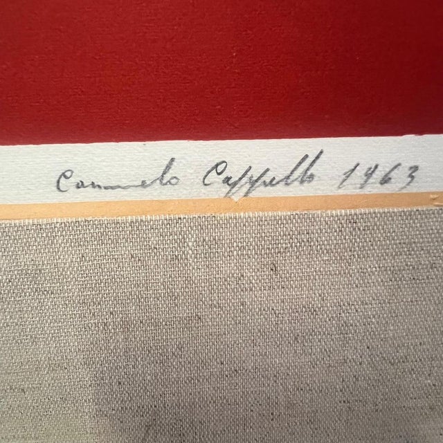 Carmelo Cappello, Monochrome Composition on Red Background, 1963, Screenprint For Sale - Image 4 of 7