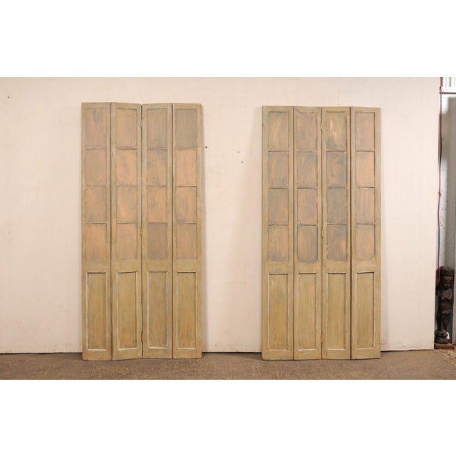 Tan English Antique Mirror-Paneled Tall Screens - a PAir For Sale - Image 8 of 12