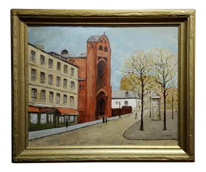 Louis Peyrat -Paris Street Scene - Oil Painting