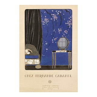 1919 Michel Dufet Chez Fernande Cabanel Pochoir For Sale