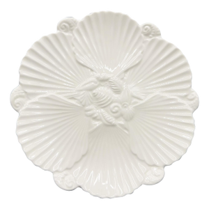 1990s White Ceramic Oyster or Luncheon Plate – Coastal Contemporary Tabletop