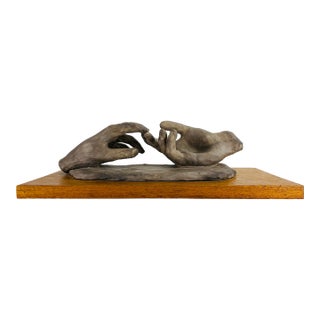 Mid Century Vintage Plaster Hand Model Sculpture For Sale