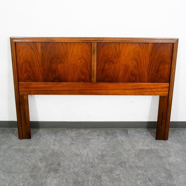 Mid-Century Modern Mid Century Modern Headboard Queen Dixie Bed Frame Walnut MCM Slat Wood Walnut For Sale - Image 3 of 11