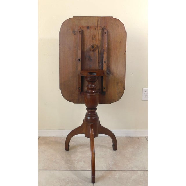 Vintage C1940s Mahogany Wood Tilt Top Table For Sale - Image 10 of 12