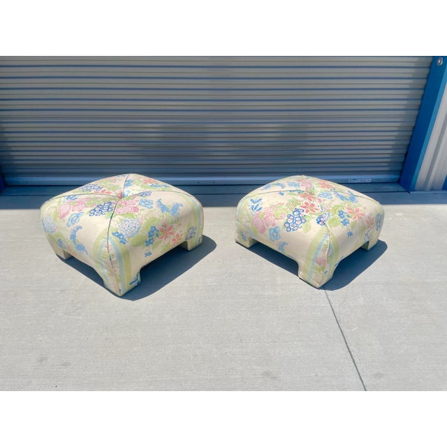 1960s Vintage Ottomans - a Pair For Sale - Image 10 of 13