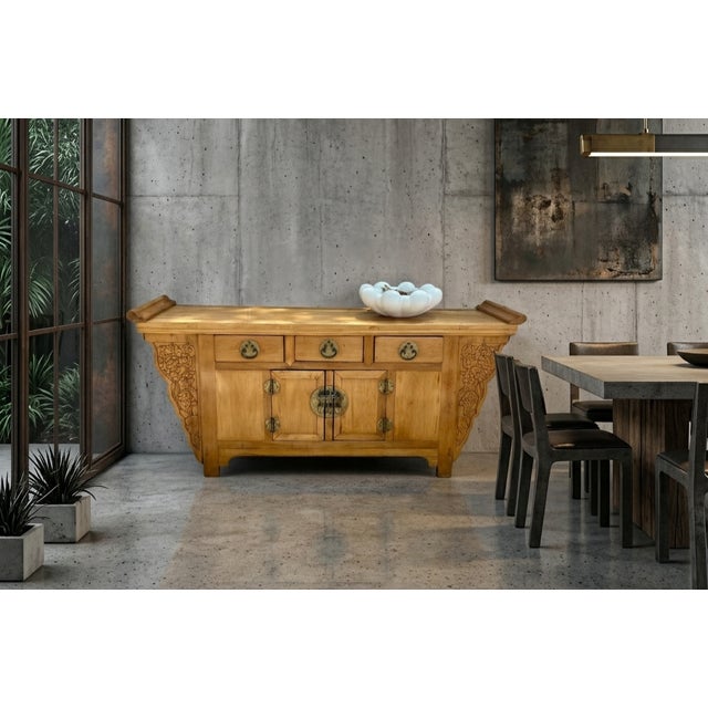 A commanding presence in any room, this large-scale Chinese altar cabinet is executed in the traditional altar table form...