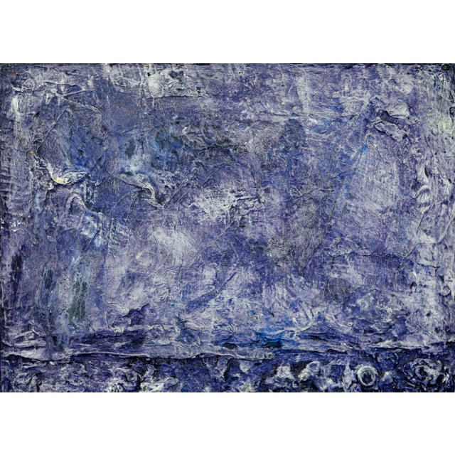 1960s Mid Century Textural Color-Field Abstract in Royal Blue-Purple by Peter Witwer For Sale - Image 5 of 8