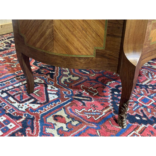 Louis XV Commode in Rosewood, Oak and Marble Top, 1960s For Sale - Image 6 of 18