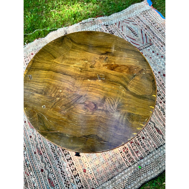 William Switzer Attributed to William Switzer Postmodern MCM Burl Walnut Drum Table / Nightstand For Sale - Image 4 of 12