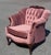 French Provincial Vintage French Provincial Blush Pink Velvet Armchair With Carved Wood Frame For Sale - Image 3 of 7