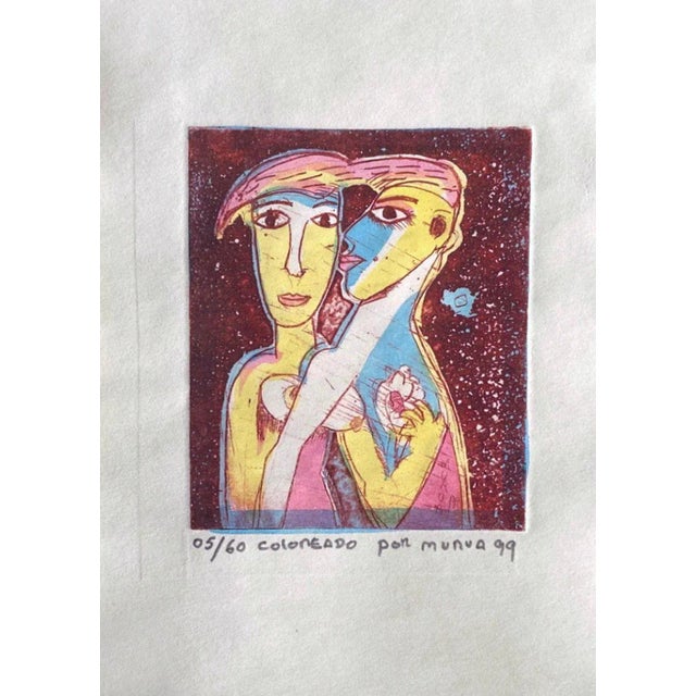 Mario MURUA COUPLE II 1999 aquatint on wove paper signed and numbered in pencil 8.3 x 5.9 in illustration : 4.7 x 3.9 in...
