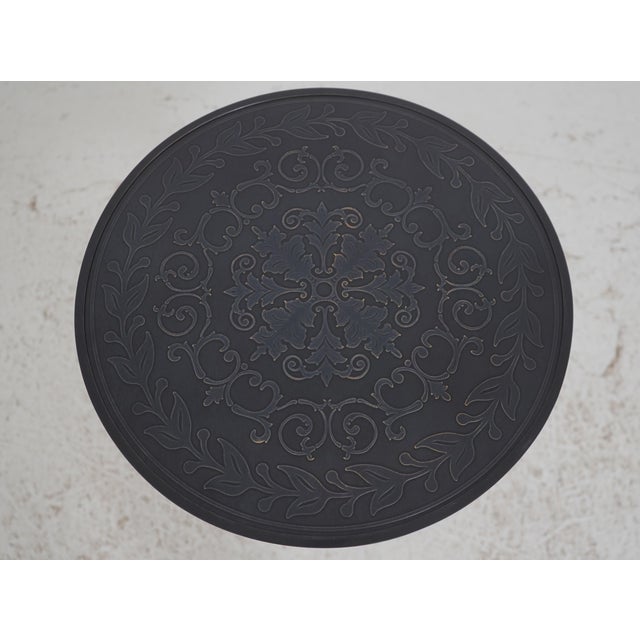 Traditional Theodore Alexander Round Etched Copper Top Occasional Table For Sale - Image 3 of 14