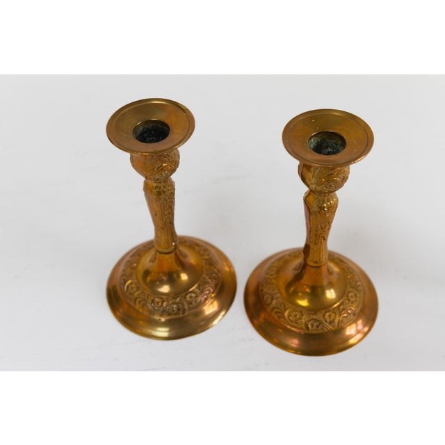 Vintage Danish Brass Candlesticks, 1950s, Set of 4 For Sale - Image 4 of 17