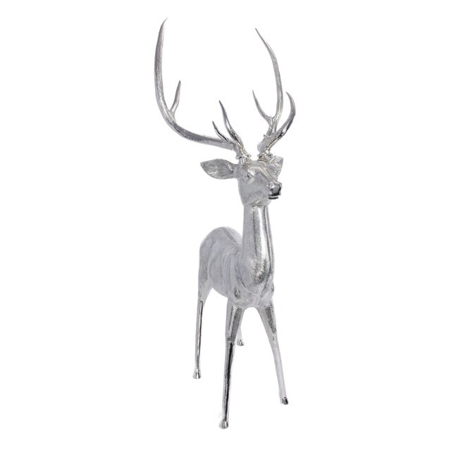 Contemporary Corviglia Standing Deer Statue- Aluminum Metal Sculpture For Sale - Image 3 of 5