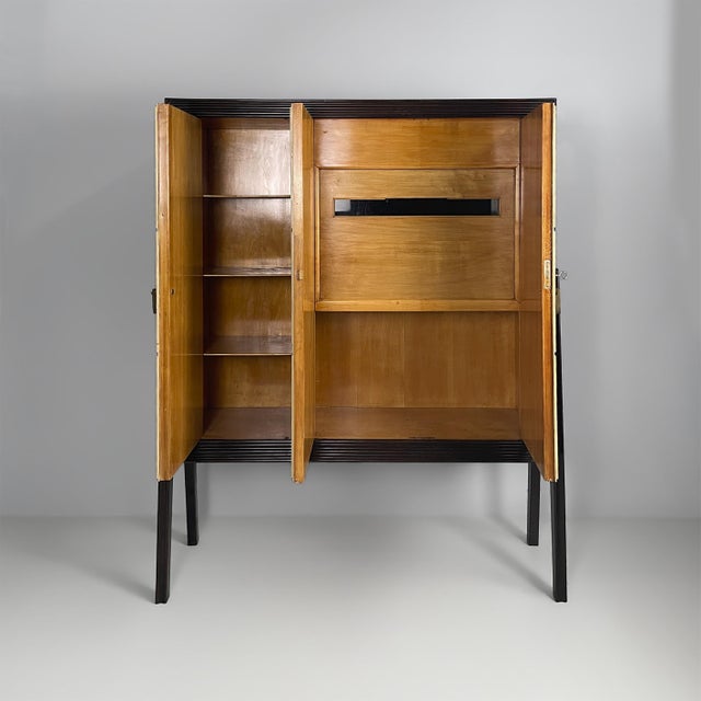 1950s Mid-Century Modern Italian Wooden Bar Cabinet, 1950s For Sale - Image 5 of 14