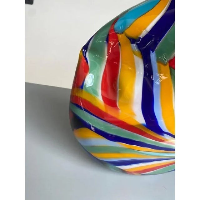 Abstract Oval Vase in Murano Glass by Simoeng For Sale - Image 4 of 7