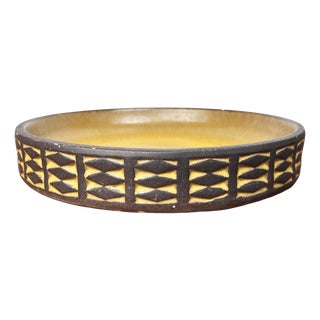 Large Mid-Century Modern Danish Studio Pottery Yellow Bowl from Frank Keramik, 1960s For Sale