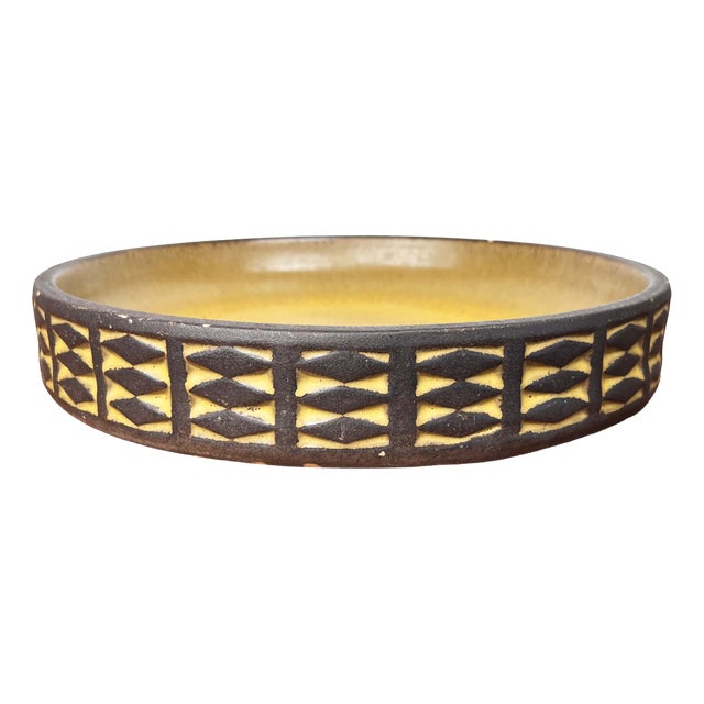 Large Mid-Century Modern Danish Studio Pottery Yellow Bowl from Frank Keramik, 1960s For Sale
