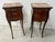 Wood Small Louis XV Style Marquetry Commodes with Marble Tops, 1900s, Set of 2 For Sale - Image 7 of 13