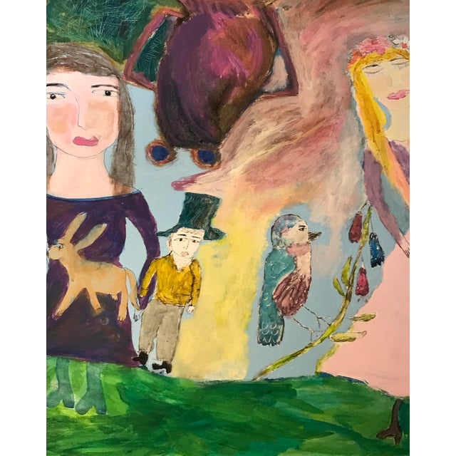 “The Magical Recital”, Original Unframed Acrylic Painting on 24” X 36” Canvas, Whimsical, Colorful and Charming For Sale - Image 4 of 8
