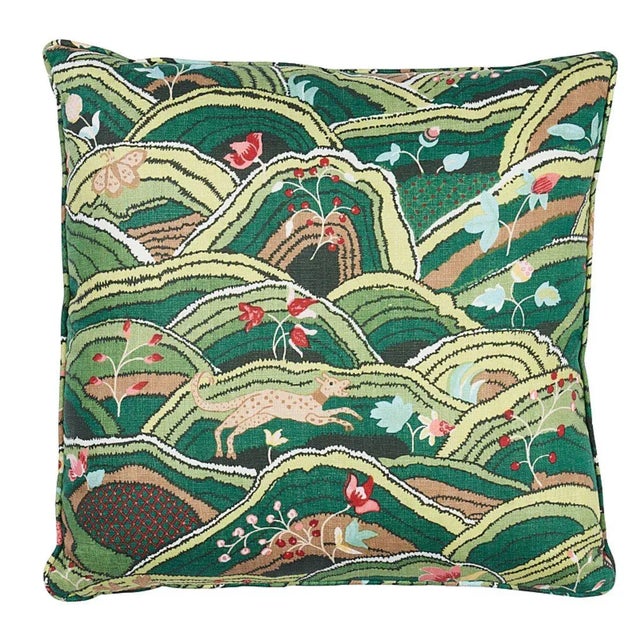 Schumacher Schumacher Rolling Hills 20" Pillow in Green For Sale - Image 4 of 4