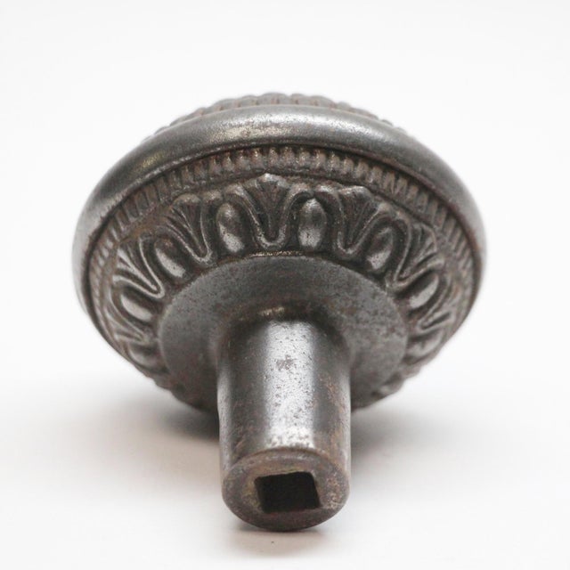 Antique 1900s Steel Swirl Passage Door Knob For Sale - Image 4 of 4