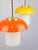 Mid-Century Glass and Brass Mushroom Pendant Lamps, Set of 3 For Sale - Image 9 of 17
