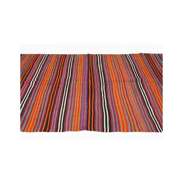 Vintage Striped Turkish Kilim Rug - 5`4" X 13`7" For Sale In Los Angeles - Image 6 of 6