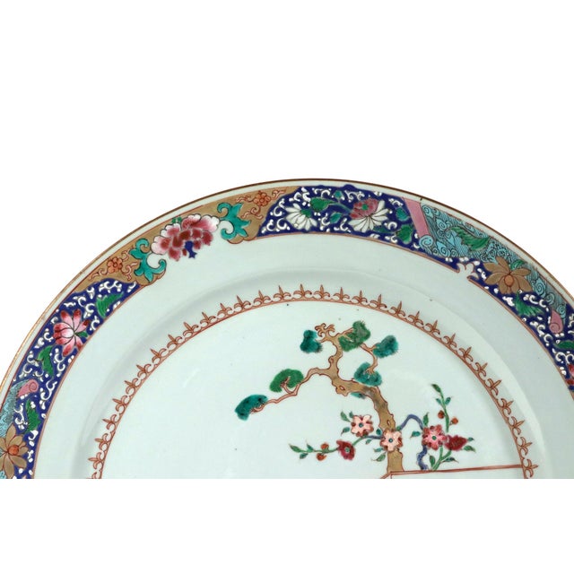 Mid 18th Century 18th-Century Chinese Export Porcelain Famille Rose ‘Garden’ Dishes - a Pair For Sale - Image 5 of 18