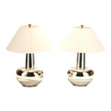 Image of Late 20th Century Vintage Chrome Table Lamps - a Pair For Sale