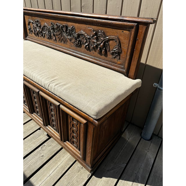 Storage Bench in Oak For Sale - Image 5 of 11