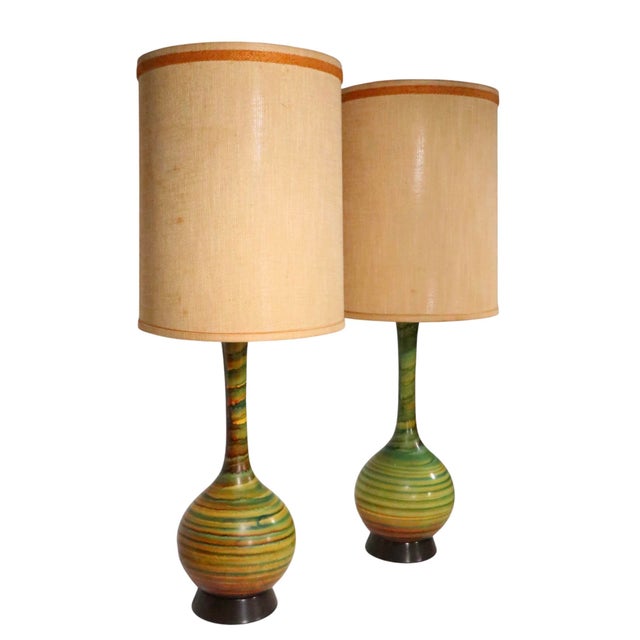 1957 Mid Century Ceramic Table Lamps by the Quartite Creative Corporation - a Pair For Sale - Image 17 of 18