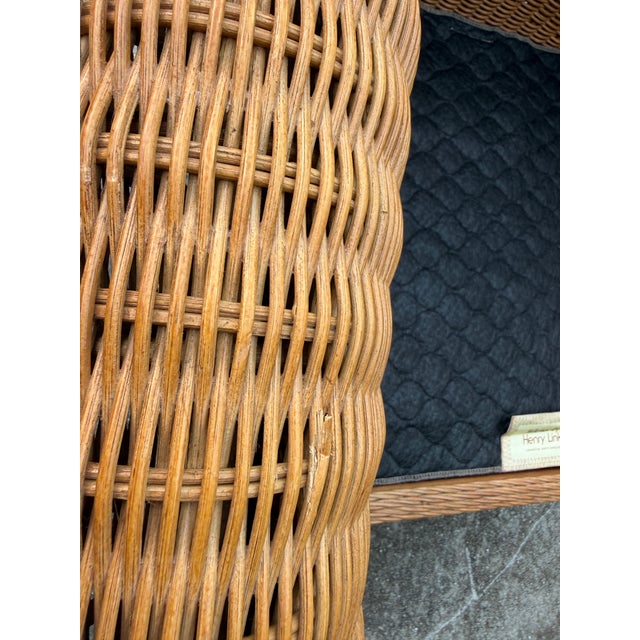 Vintage Henry Link Wicker Lounge Chair & Ottoman For Sale - Image 12 of 15