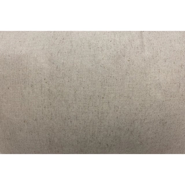 Early 21st Century Pair of Large Bolster Pillows With a Classic Geometric Pattern in Tan & Blueish Gray - Made in Uk For Sale - Image 5 of 8