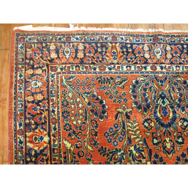 Antique Persian Sarouk Intermediate Size Rug For Sale In New York - Image 6 of 18