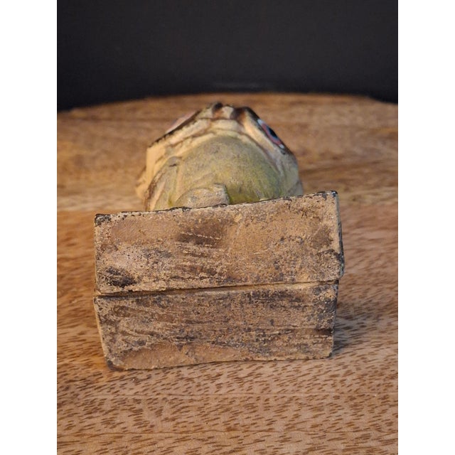Vintage Cast Iron Owl on Stump Still Bank Gold Finish 3.7" Moore Pg 90 #599 For Sale - Image 17 of 18