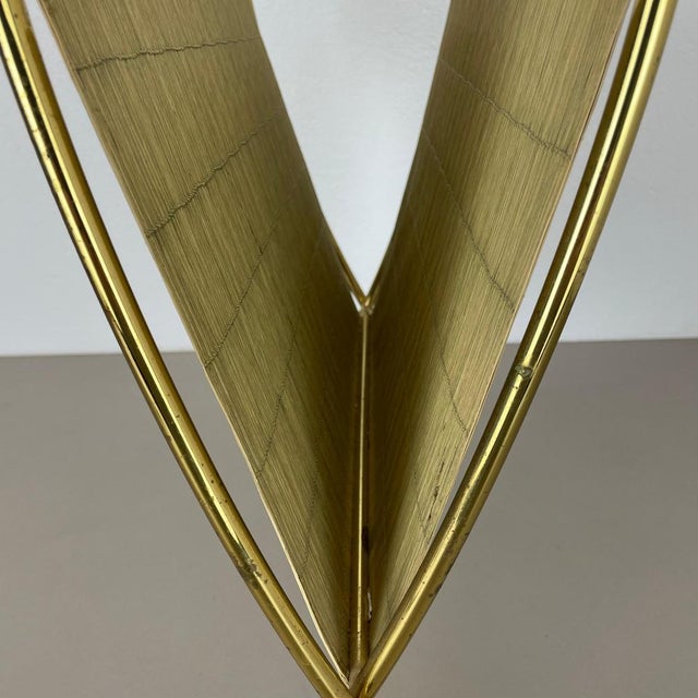 Bauhaus Brass and Bamboo Magazine Holder, Austria, 1950s For Sale - Image 12 of 16