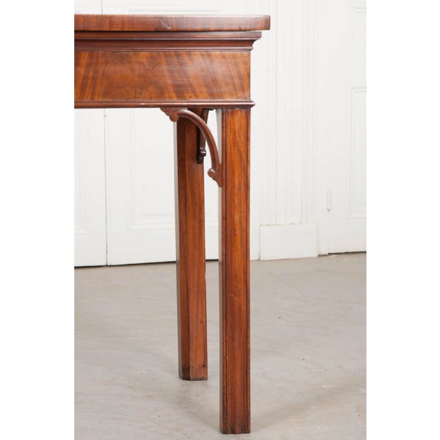 This stunning Chippendale-style mahogany and walnut server, circa 1780, is from the Netherlands and has gorgeous grain...