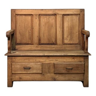 Bench in Chestnut, 1900s For Sale