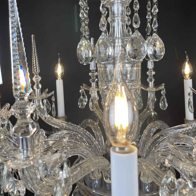 Eight-Light Bohemian Crystal Chandelier, 1950 For Sale - Image 6 of 10