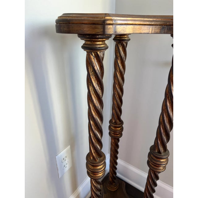 Vintage Venetian Gold Twisted Leg Pedestal For Sale In Jacksonville, FL - Image 6 of 9