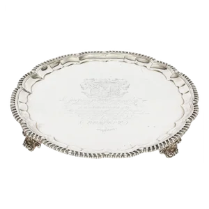 Large 19th Century William IV Silver Tray Salver by Paul Storr, 1820