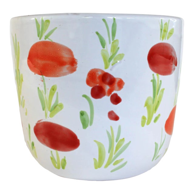 Italian Terra Cotta Glazed Planter For Sale